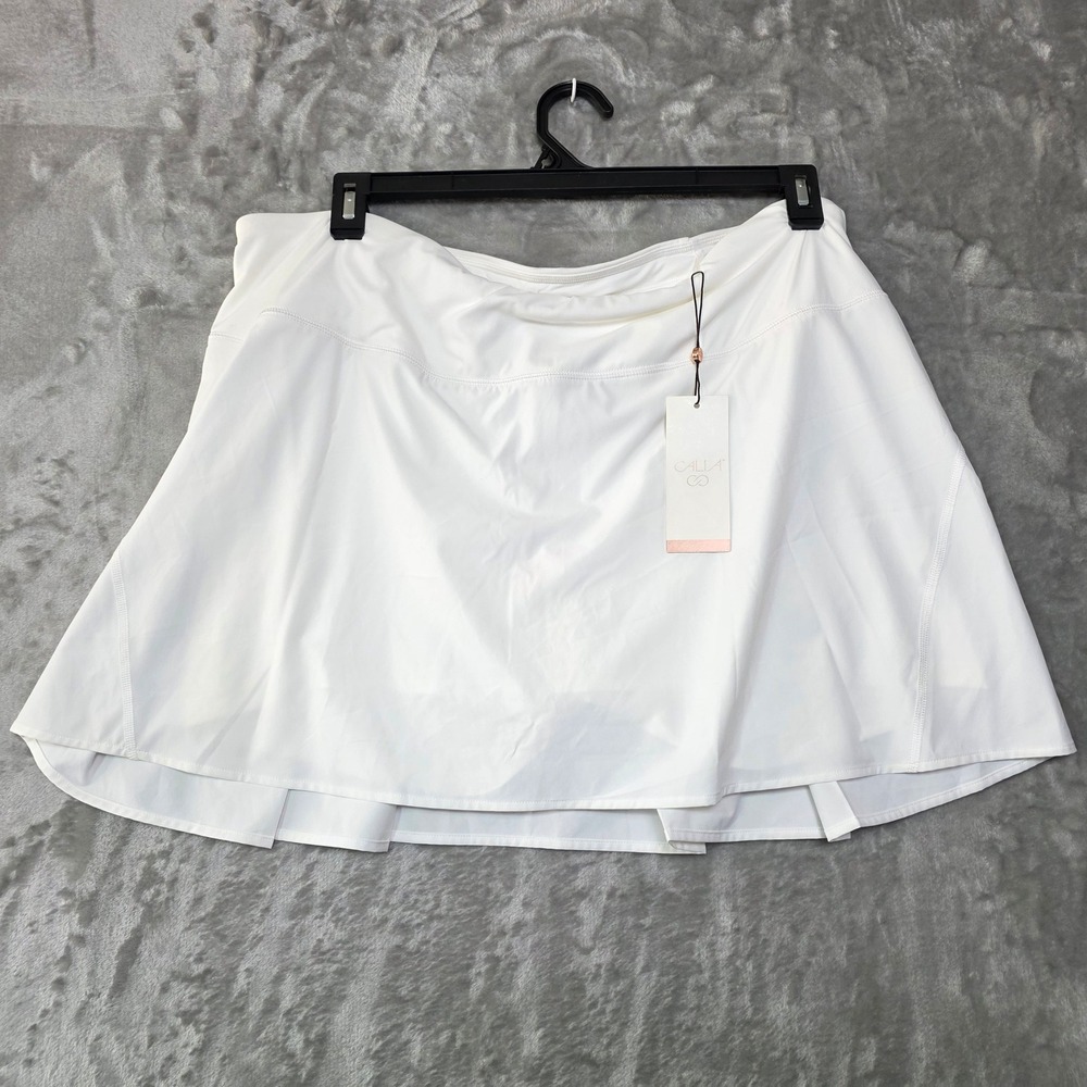 CALIA Pure White Performance Skort XXL Athletic Tennis Golf Skirt WAX12379W